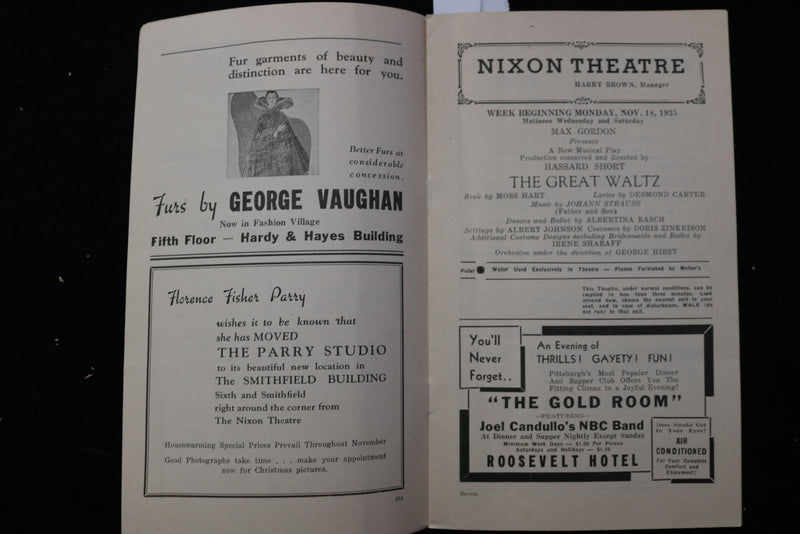 1935 THE GREAT WALTZ PROGRAM - NIXON THEATRE - K 2467