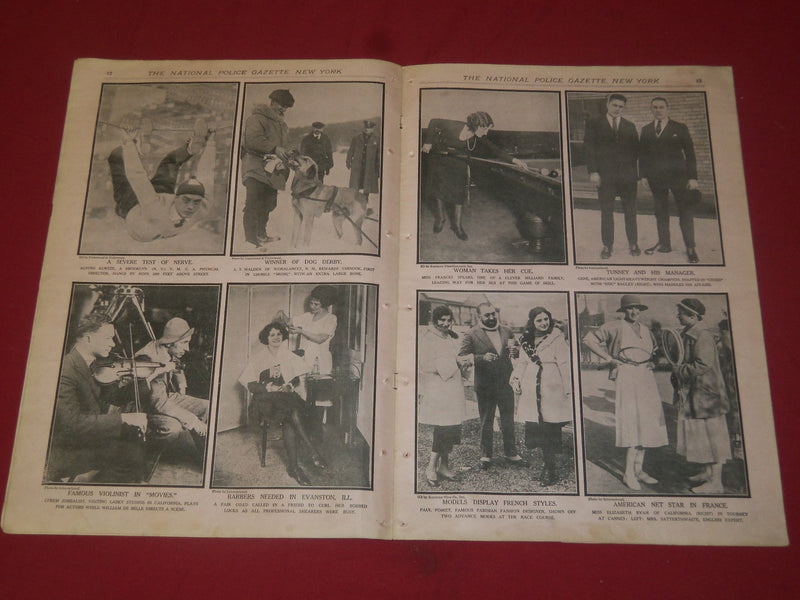 1922 MARCH 11 THE NATIONAL POLICE GAZETTE MAGAZINE - EDISON - TUNNEY - B 5734