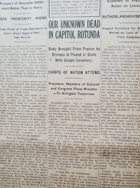 1921 NOVEMBER 10 NEW YORK TIMES - OUR UNKNOWN DEAD IN CAPITOL ROTUNDA - NT 8019