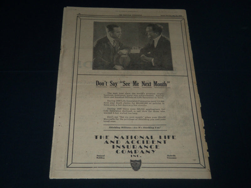 1930 MAY 18 THE FIRING LINE MAGAZINE SECTION - NASHVILLE TENNESSEAN - NP 3874