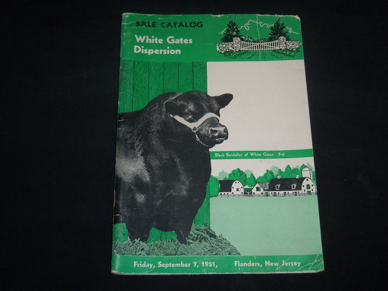 1951 WHITE GATES DISPERSION BREEDERS' CATTLE SALE CATALOG- FLANDERS NJ - J 9226