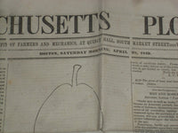 1849 APRIL 28 MASSACHUSETTS PLOUGHMAN NEWSPAPER - FREEMONT'S EXPEDITION- NP 5166