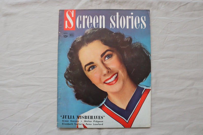 1948 OCTOBER SCREEN STORIES MAGAZINE - ELIZABETH TAYLOR COVER - E 19891
