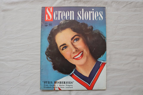 1948 OCTOBER SCREEN STORIES MAGAZINE - ELIZABETH TAYLOR COVER - E 19891