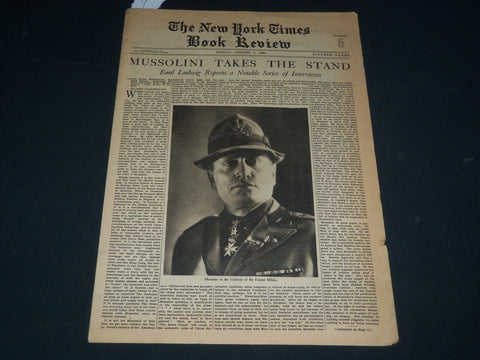 1933 JAN 1 NEW YORK TIMES BOOK REVIEW SECTION - MUSSOLINI COVER - NP 3773