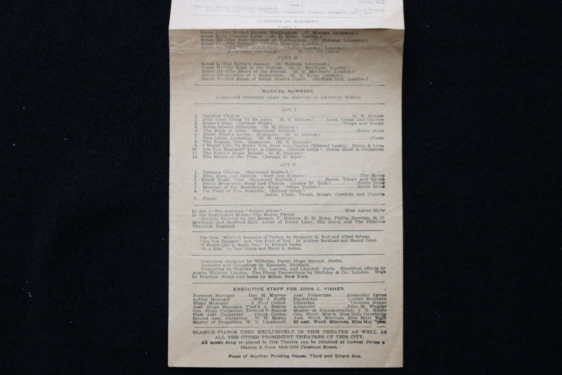 1900'S BABES IN THE WOOD PROGRAM - THE LYRIC THEATRE - K 1989