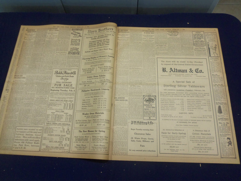 1918 FEBRUARY 4 NEW YORK TIMES - AMERICANS HOLD ON THE LORRAINE FRONT - NT 8230