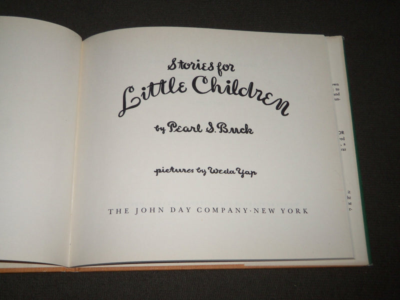 1940 STORIES FOR LITTLE CHILDREN BOOK BY PEARL S. BUCK - WEDA YAP - KD 4781