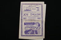 1940'S JOY THEARE PROGRAM - LOT OF 4 - BELZONI, MISSISSIPPI - K 2816