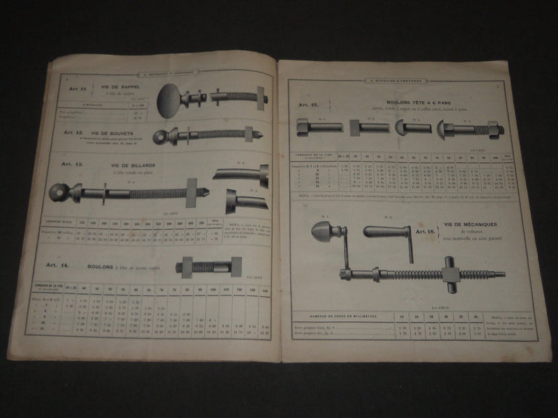1891 A. BOUDOINT & THEVENET BOULONS RIVETS VIS FRENCH CATALOGUE - FR 510