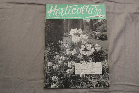 1953 AUGUST HORTICULTURE MAGAZINE - BEAUTIFUL SCENERY COVER - ST 1015O