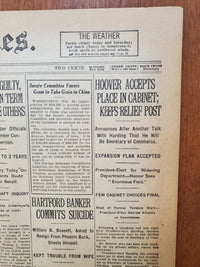 1921 FEBRUARY 25 NEW YORK TIMES - HOOVER ACCEPTS PLACE IN CABINET - NT 8130