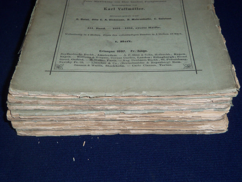 1897-1898 KRITISCHER JAHRESBERICHT BY KARL VOLLMOLLER BOOK LOT OF 6 - O 134