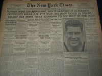 1926 SEPT 24 NEW YORK TIMES - TUNNEY WINS CHAMPIONSHIP BEATS DEMPSEY - NT 7563
