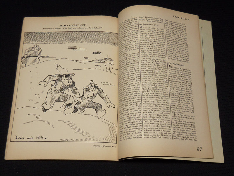 1942 FEBRUARY FREE WORLD MAGAZINE - ICKES FOREIGN POLICY - KALTENBORN - K 32