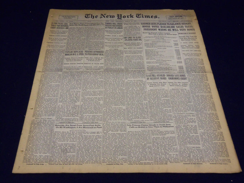 1932 MARCH 30 NEW YORK TIMES - TAYLOR REPLACES MORGAN IN U. S. STEEL - NT 4116