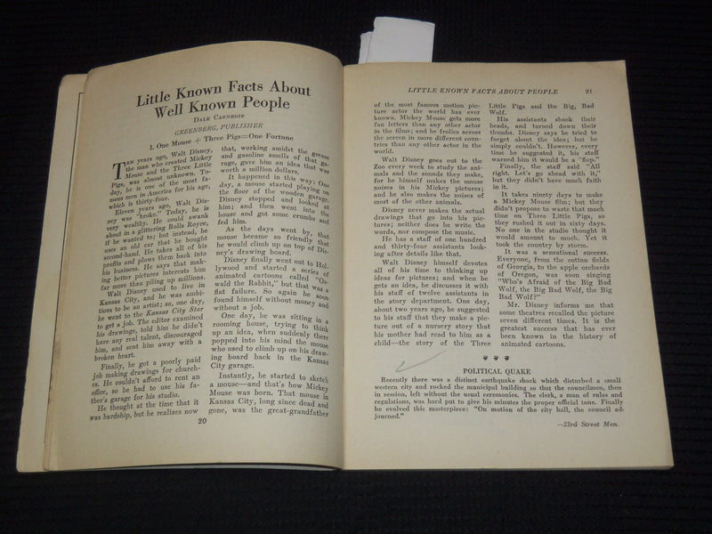 1936 OCTOBER WORLD DIGEST MAGAZINE - DALE CARNEGIE - PEARL S. BUCK - K 1030