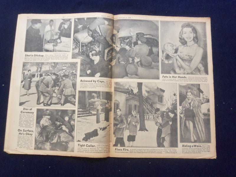 1959 JAN 31 NEW YORK DAILY NEWS NEWSPAPER - SEIZE BIRDLAND SUSPECT - NP 6753