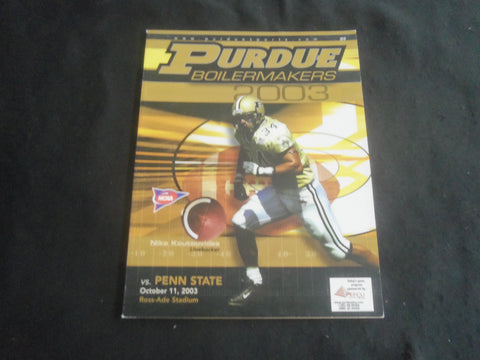 2003 OCT 11 FOOTBALL PROGRAM - PERDUE UNIVERSITY VS PENN STATE UNIV - B 5534M