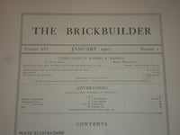 1907 JANUARY THE BRICKBUILDER MAGAZINE - AN ARCHITECTURAL MONTHLY - ST 528O