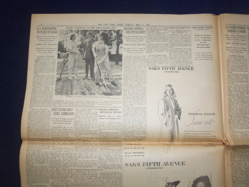 1943 MAY 11 NEW YORK TIMES -AXIS REMNANTS POUNDED ON CAP BON AND IN SEA- NP 6536