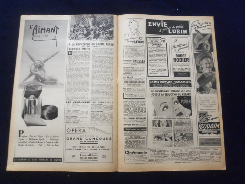 1947 DEC 9 CINEMONDE MAGAZINE-GINGER ROGERS BACK COVER- FRENCH EDITION- SP 4868E