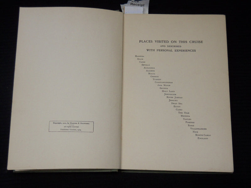 1909 A FANTASY OF MEDITERRANEAN TRAVEL HARDCOVER BOOK BY S. G. BAYNE - KD 9393