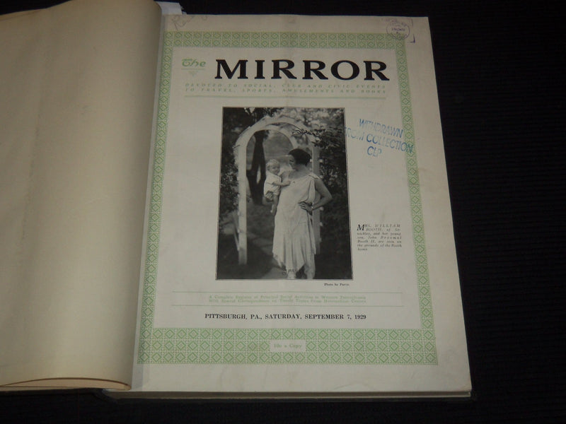 1929 SEPTEMBER-NOVEMBER THE MIRROR MAGAZINE BOUND VOLUME - KD 3351K