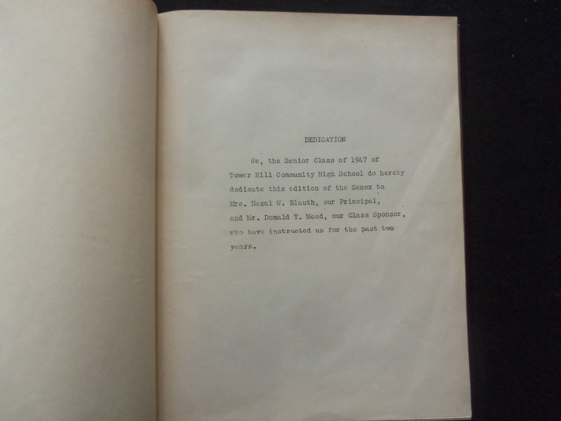 1947 SENTEX TOWER HILL COMMUNITY HIGH SCHOOL YEARBOOK - TOWER HILL, IL - YB 3363