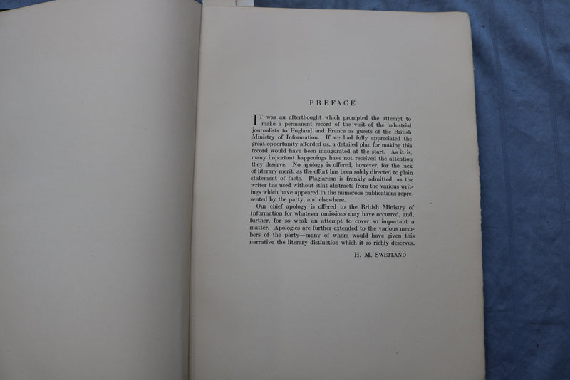 1919 AMERICAN JOUNALISTES IN EUROPE SOFTCOVER BOOK BY H. M. SWETLAND - K 672