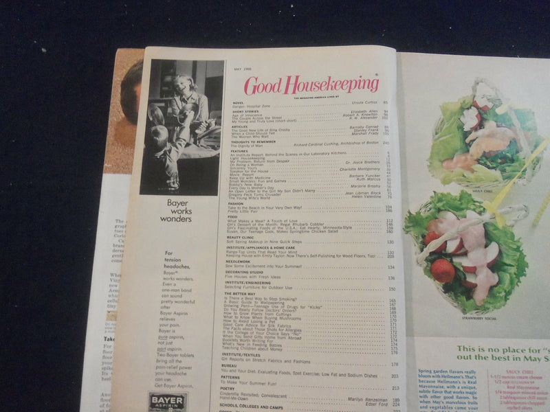 1966 MAY GOOD HOUSEKEEPING MAGAZINE - NICE COVER, ARTICLES & ADS - F 514O