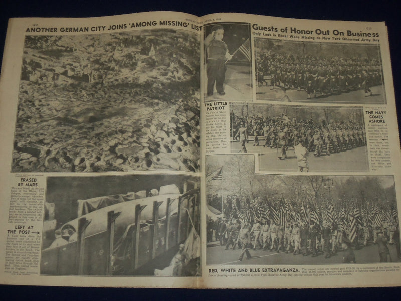 1945 APR 8 NEW YORK SUNDAY MIRROR - PLANES DESTROY 25 PERCENT JAP NAVY - NP 1804