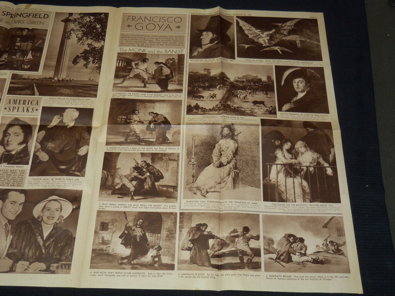 1941 JANUARY 25 CHICAGO DAILY NEWS SUNDAY PHOTOGRAVURE SECTION- GOYA - NP 8936