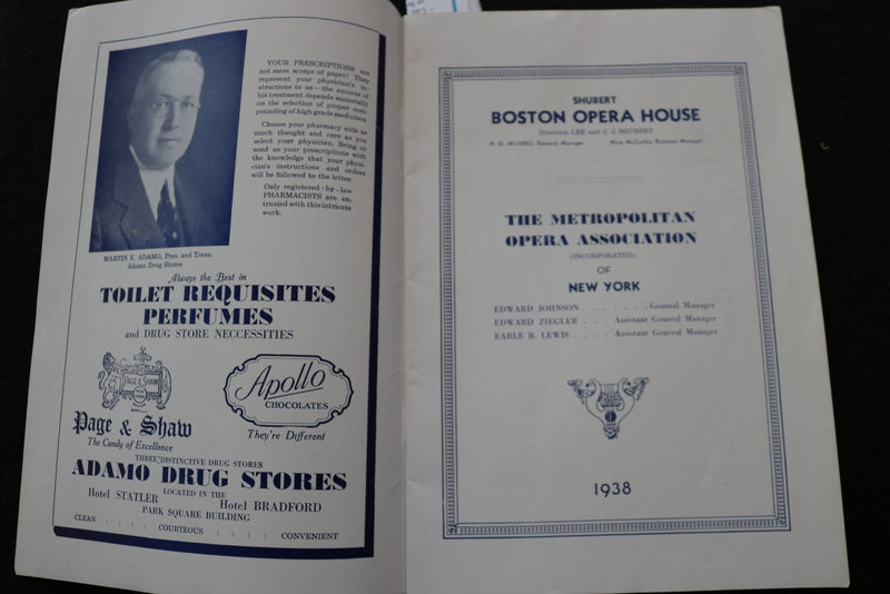 1938 MARCH 25 TRISTAN UND ISOLDE PROGRAM - BOSTON OPERA HOUSE - K 1860