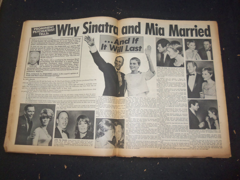 1966 AUG 28 NATIONAL ENQUIRER NEWSPAPER -SINATRA AND MIA FARROW MARRIED- NP 7420