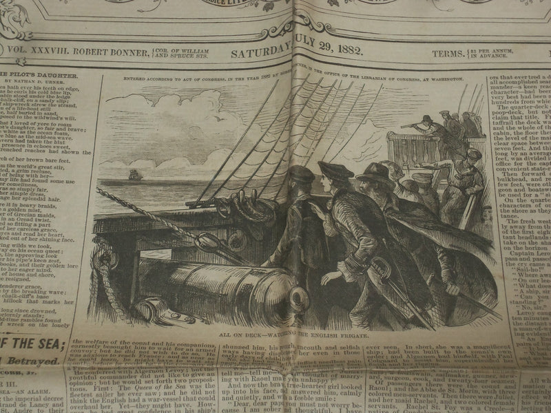 1881-1882 THE NEW YORK LEDGER NEWSPAPER - LOT OF 3 - NP 5081