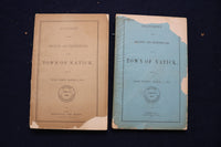 1859-1889 TOWN OF NATICK RECEIPTS AND EXPENDITURE REPORTS - LOT OF 24 - O 3393