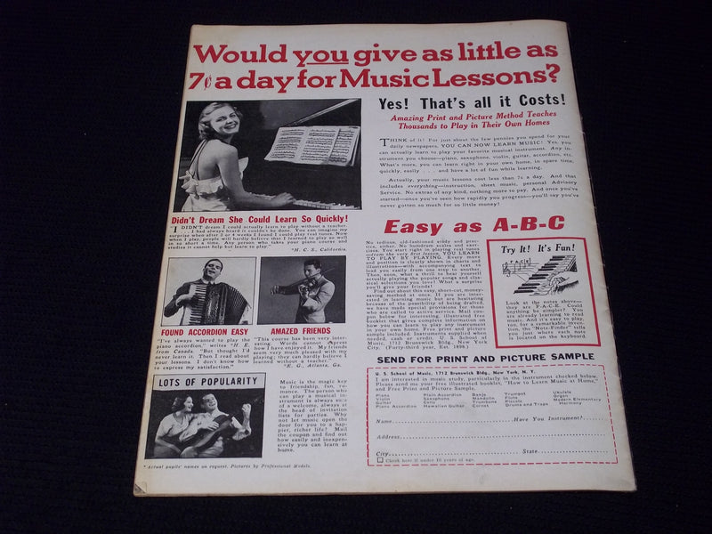 1941 DECEMBER 9 PIC MAGAZINE - JUNE COOK FRONT COVER - E 20558