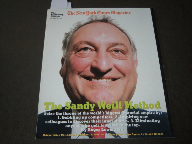 2000 AUGUST 27 NEW YORK TIMES MAGAZINE SECTION - SANDY WEILL COVER - J 3093