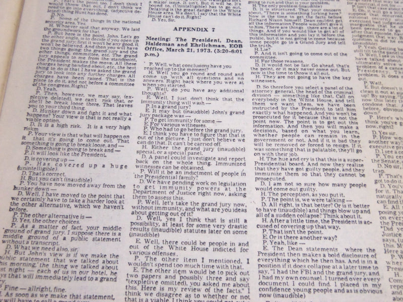 1974 MAY 5 LOS ANGELES TIMES - PRESIDENT WATERGATE TRANSCRIPT COMPLETE - NP 2414