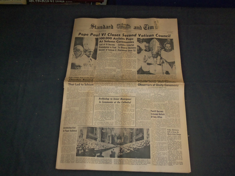 1965 DEC 10 THE CATHOLIC STANDARD AND TIMES NEWSPAPER - POPE PAUL VI - NP 3389
