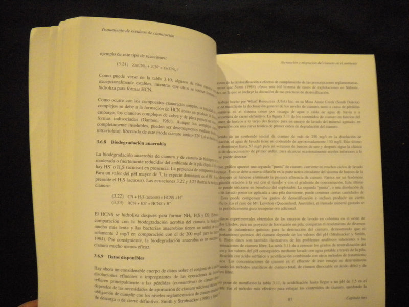 1991 TRATAMIENTO DE RESIDUOS DE CIANURACION SOFTCOVER BOOK - KD 8061