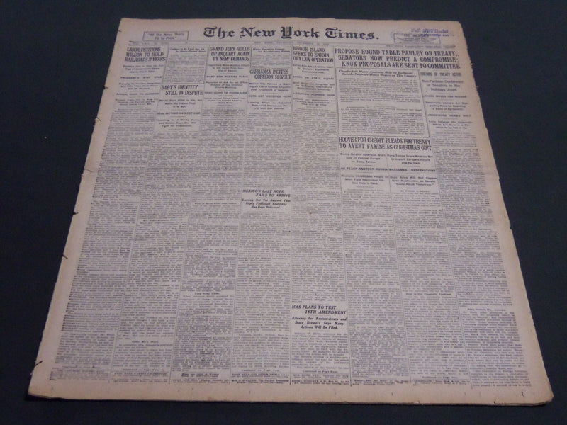 1919 DECEMBER 18 NEW YORK TIMES - PROPOSE ROUND TABLE PARLEY ON TREATY - NT 7014