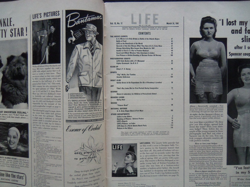 1941 MARCH 24 LIFE MAGAZINE - SPRING VEILS IN FASHIION - L 227