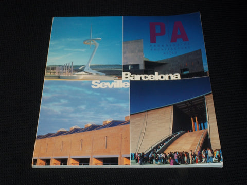 1992 JULY PROGRESSIVE ARCHITECTURE MAGAZINE - BARCELONA COVER - E 4147