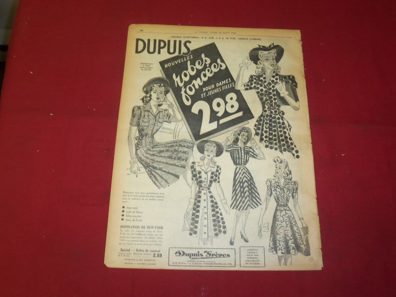 1942 AUG 24 LA PATRIE NEWSPAPER-BATAILLE STALINGRAD DANS PHASE DECISIVE - FR2343