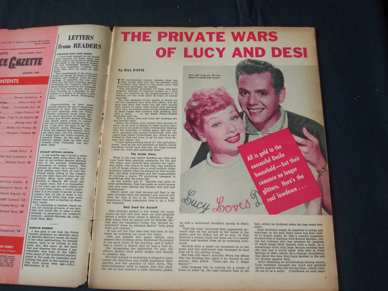 1960 MARCH THE NATIONAL POLICE GAZETTE MAGAZINE - LUCILLE BALL - B 5696