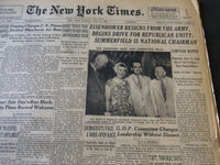 1952 JULY 13 NEW YORK TIMES - EISENHOWER RESIGNS FROM THE ARMY - NT 5991