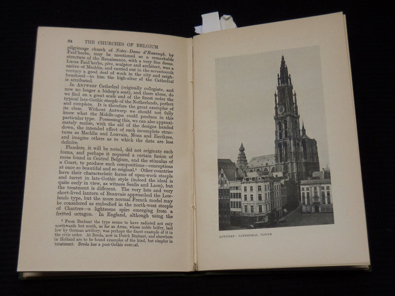 1919 THE CHURCHES OF BELGIUM HARDCOVER BOOK BY WILFRID RANDOLPH - KD 9380