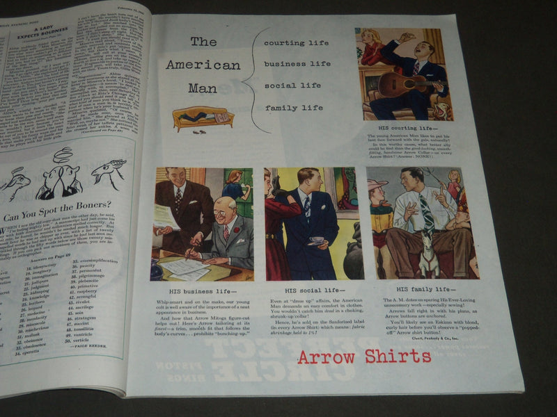 1947 FEBRUARY 15 THE SATURDAY EVENING POST MAGAZINE - ILLUSTRATED COVER - SP 202